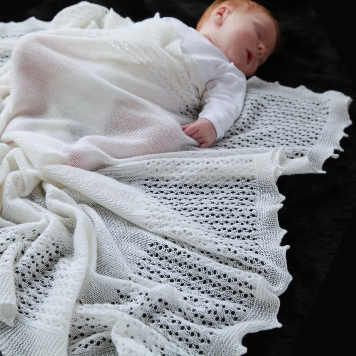 Cashmere Lace Baby Shawl - Image 3