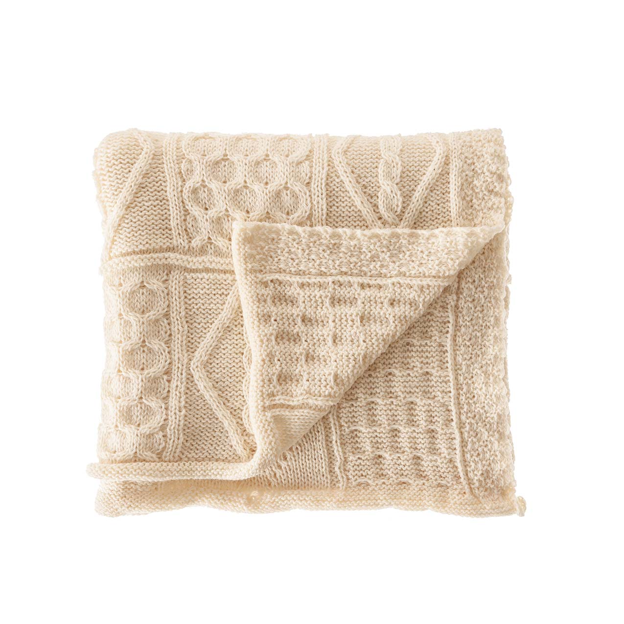 Chunky Aran Knit Throw Ecru - Image 7