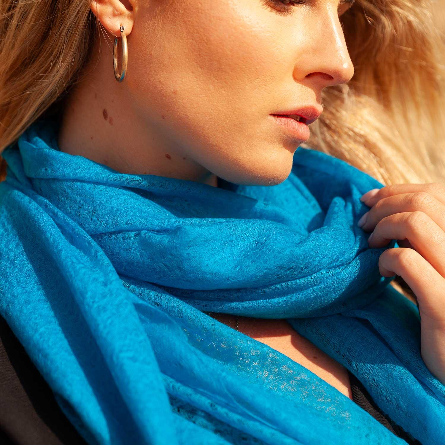 Diaphanous Pashmina Dark Turquoise - Image 7