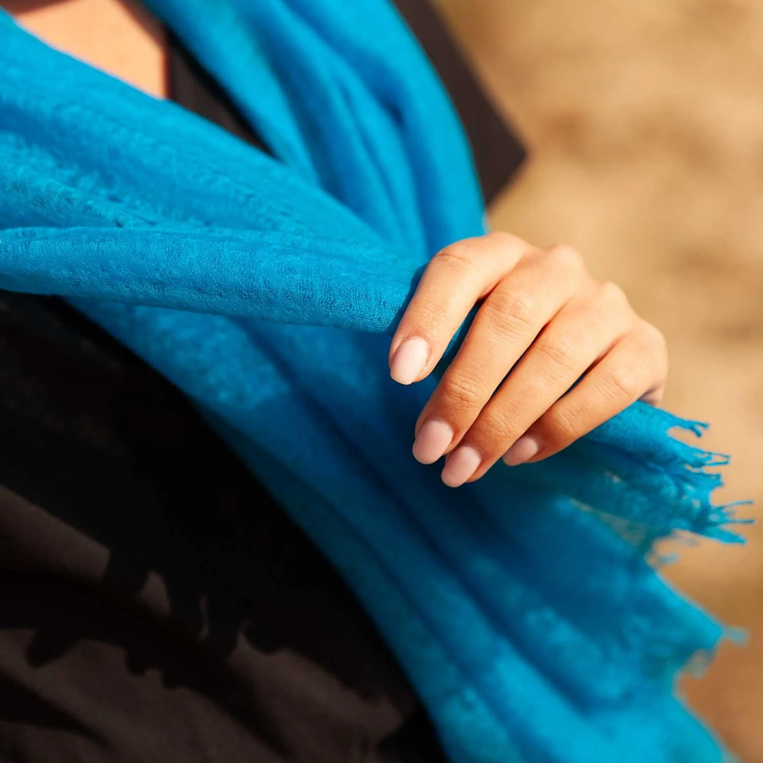 Diaphanous Pashmina Dark Turquoise - Image 9