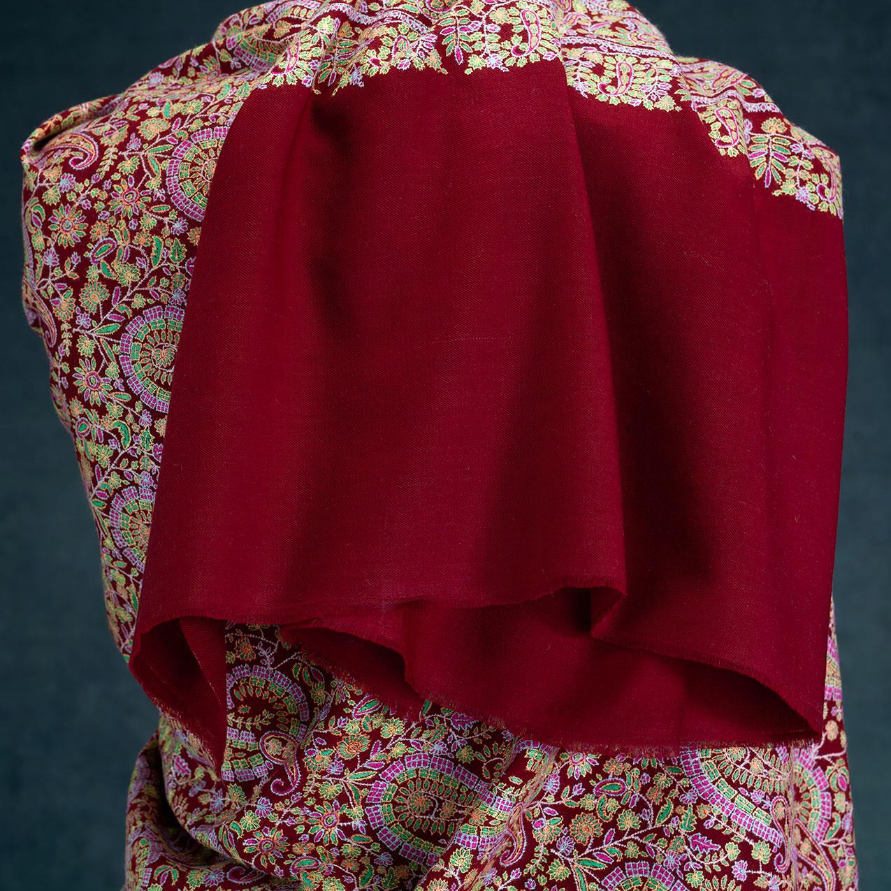 Hand Embroidered Cashmere Pashmina 'Tantra' - Image 9