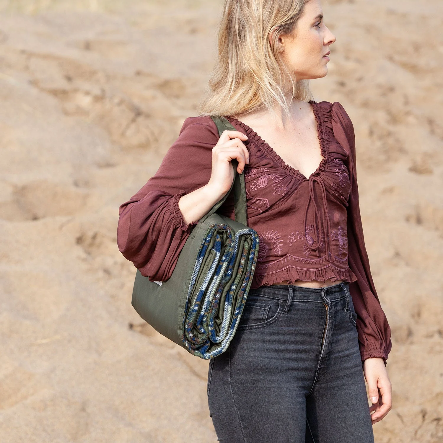 Large Eventer Wool Picnic Rug Muted Blue Dress Stewart - Image 3