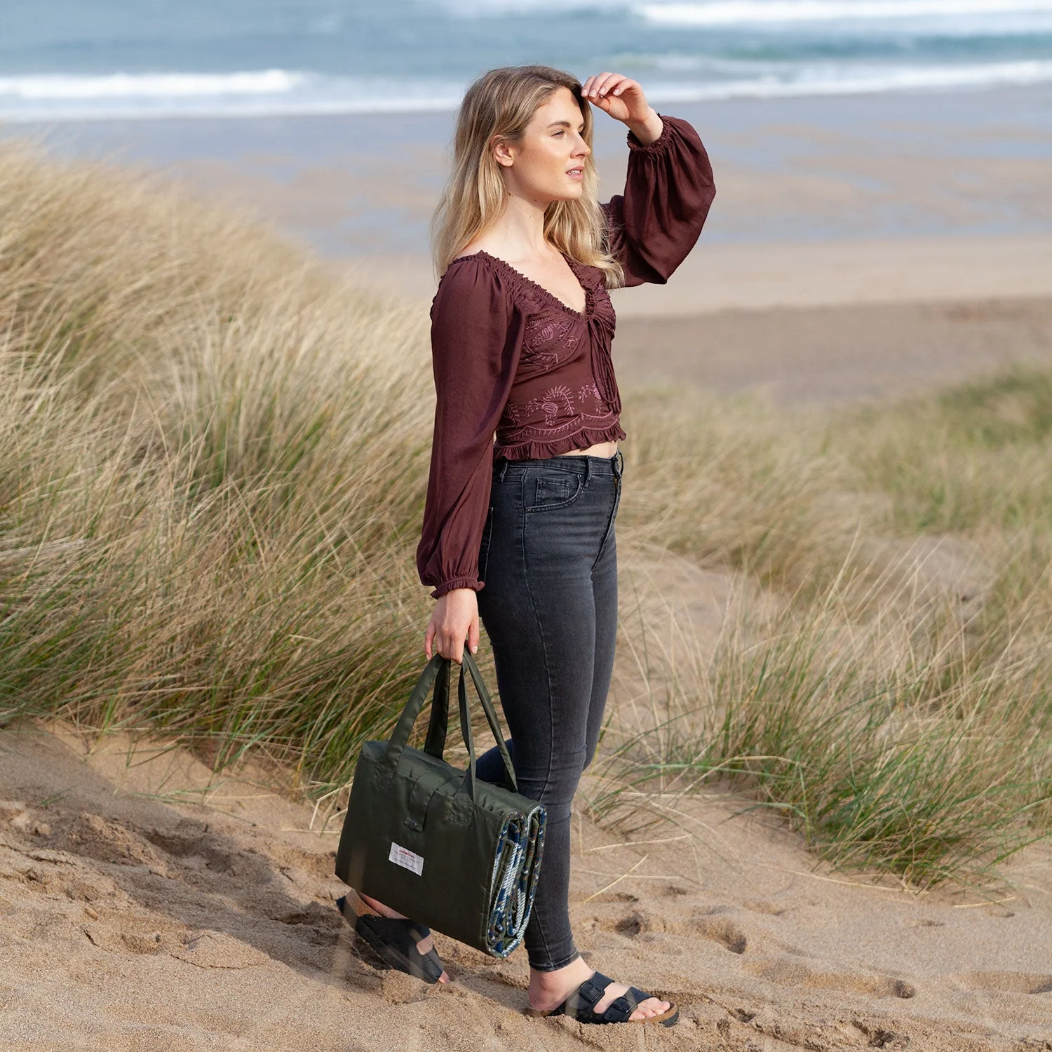 Large Eventer Wool Picnic Rug Muted Blue Dress Stewart - Image 4