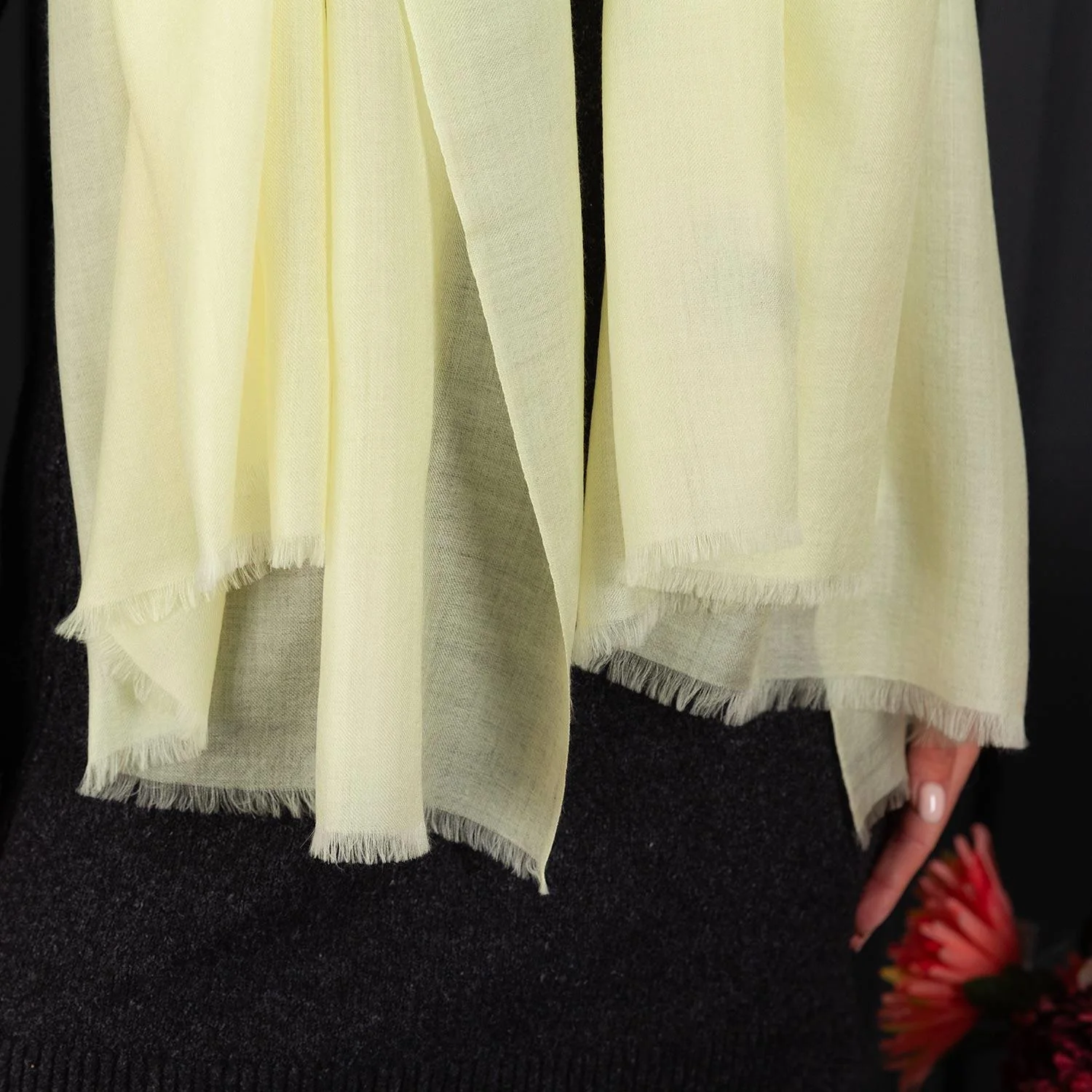Luxe Merino Silk Shawl Light Yellow - Image 5