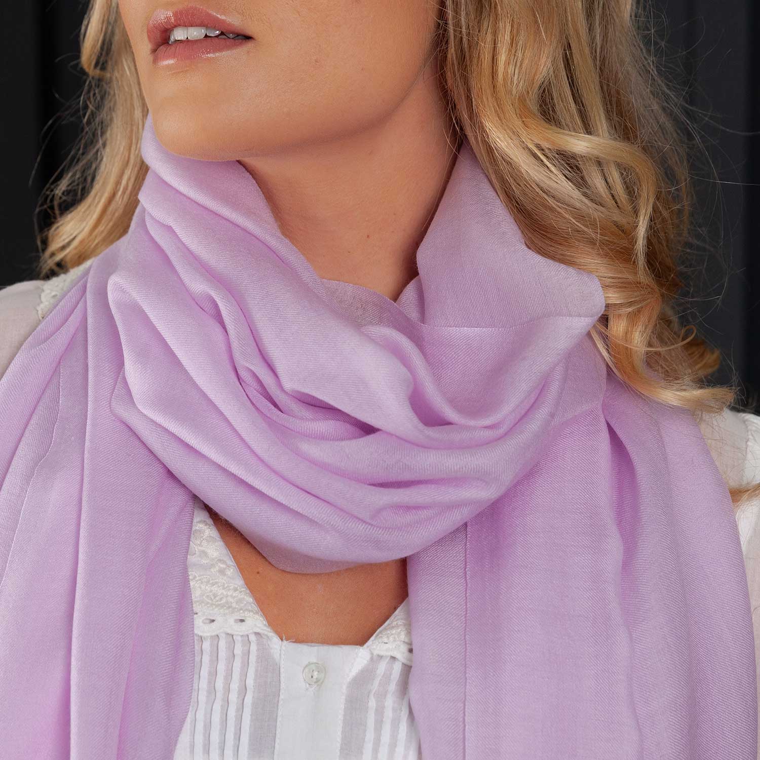 Luxe Merino Silk Shawl Lilac - Image 4