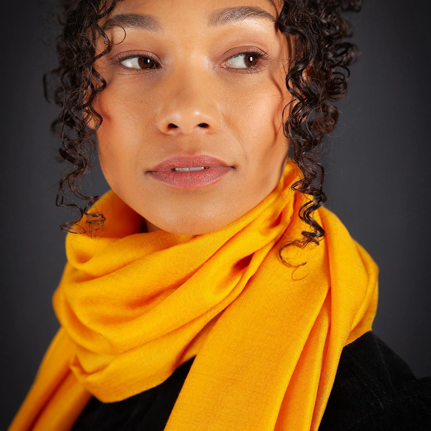 Luxe Merino Silk Shawl Mustard - Image 6