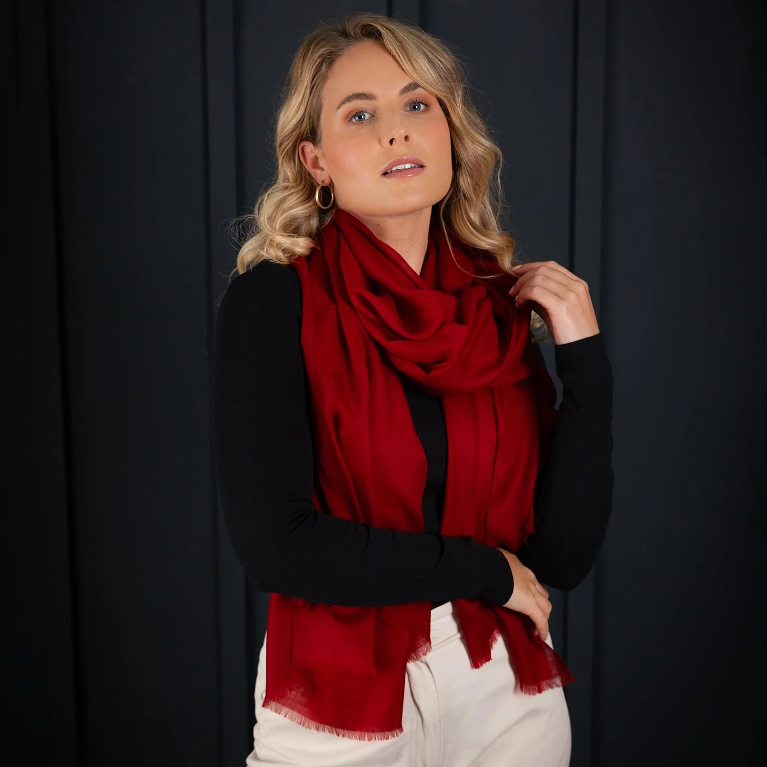 Luxe Merino Silk Shawl Russet - Image 3