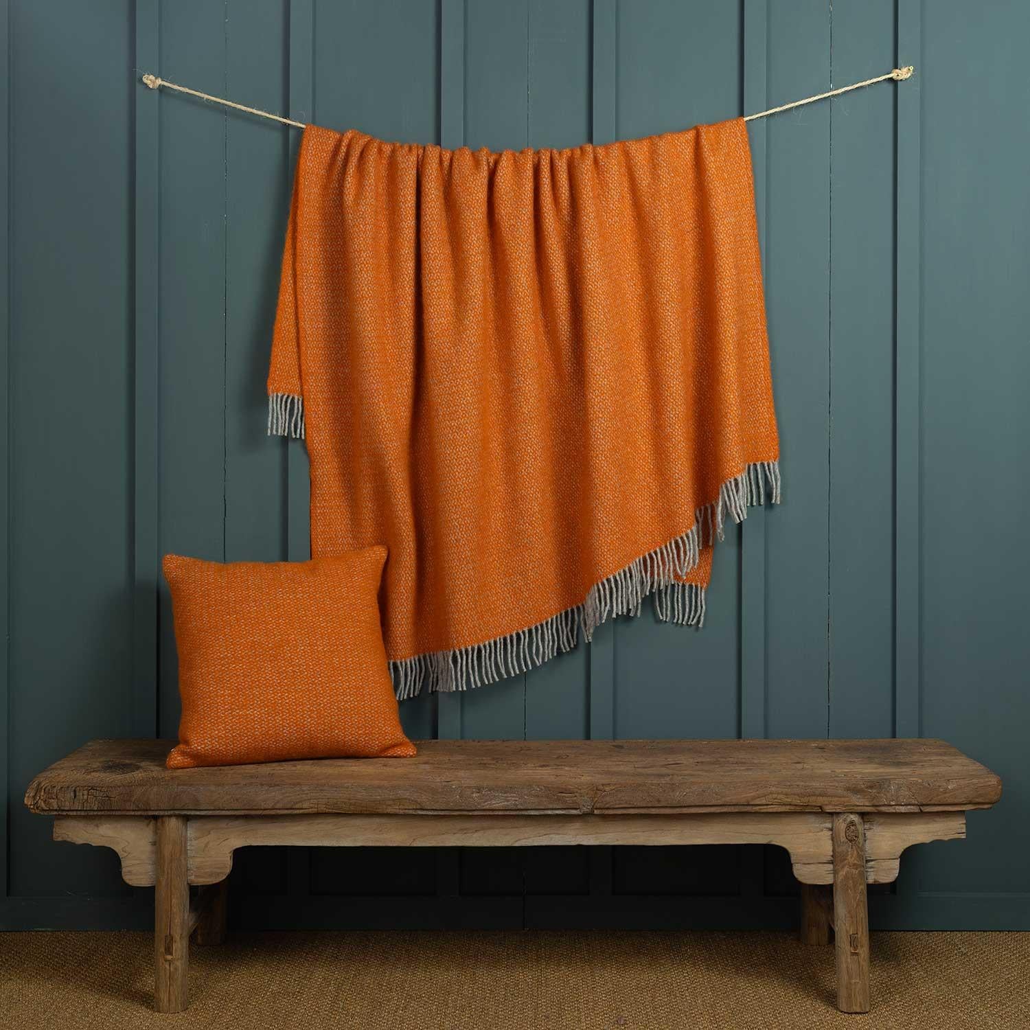 Pure New Wool Throw Pumpkin - Image 5