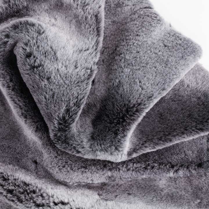 Quad Shearling Throw in Graphite - Image 4