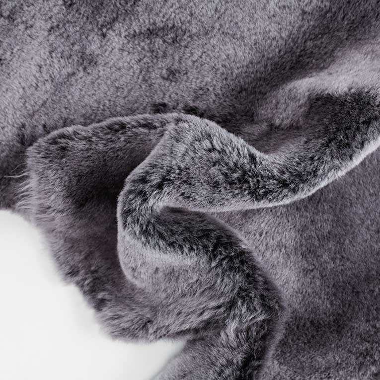 Quad Shearling Throw in Graphite - Image 7