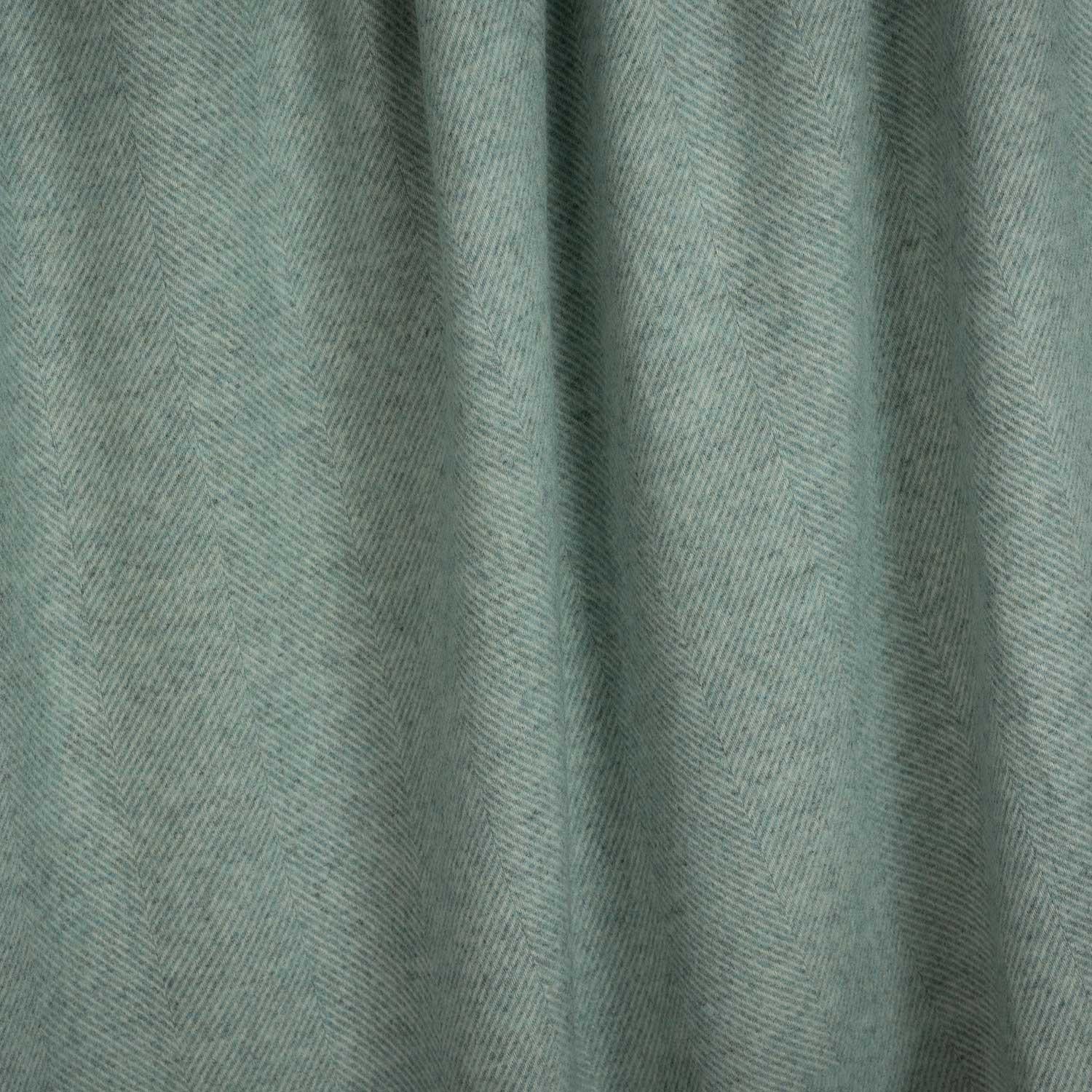 Shetland Wool Herringbone Throw - Duck Egg - Image 3