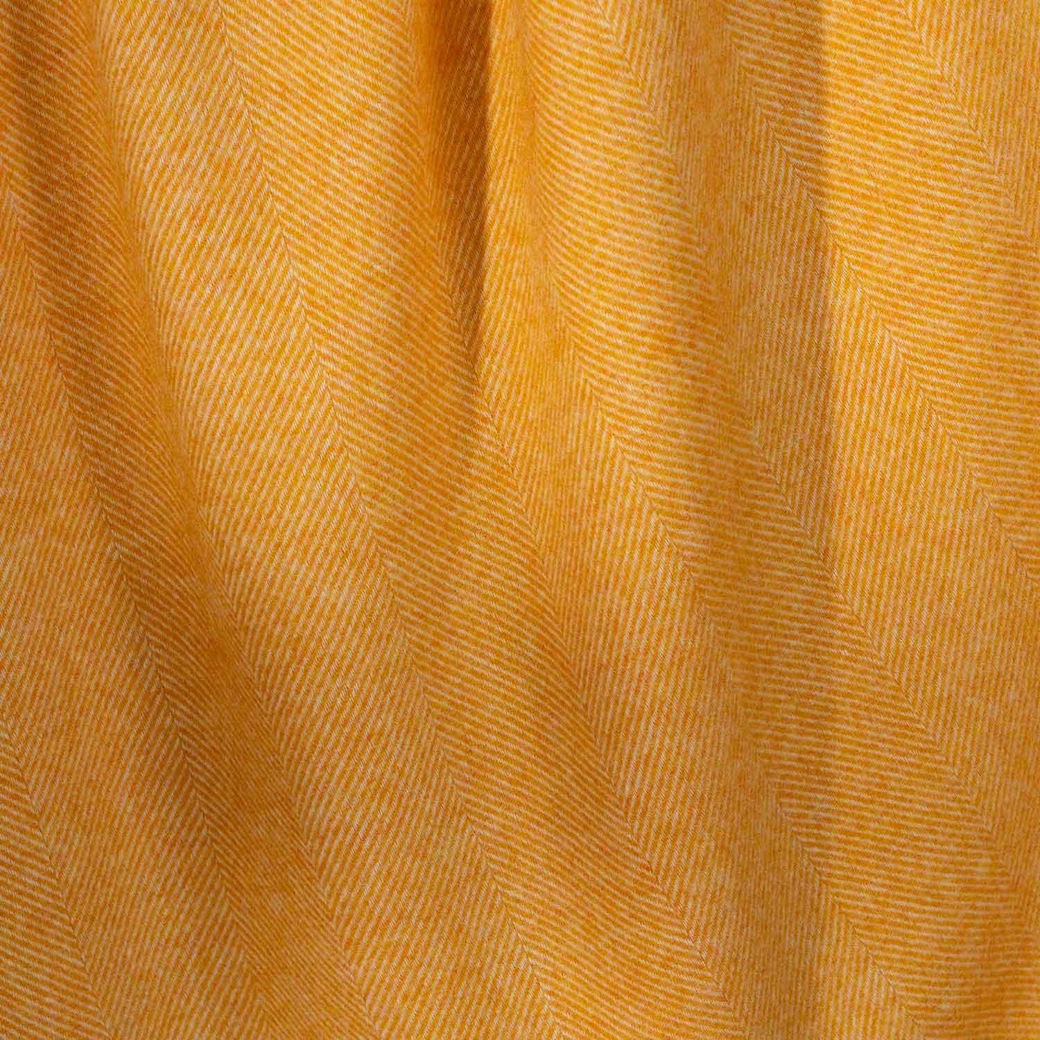 Shetland Wool Herringbone Throw - Marigold - Image 5