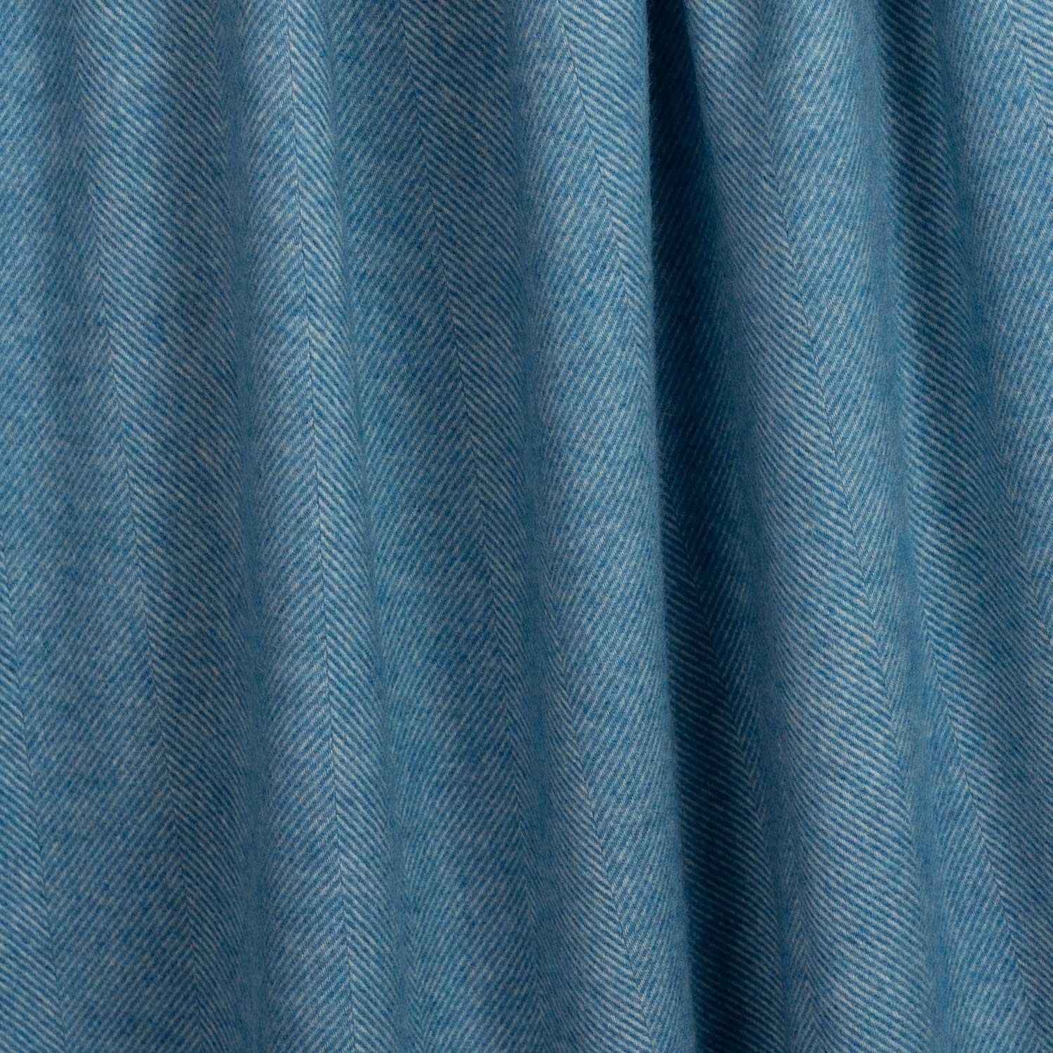 Shetland Wool Herringbone Throw - Topaz - Image 4